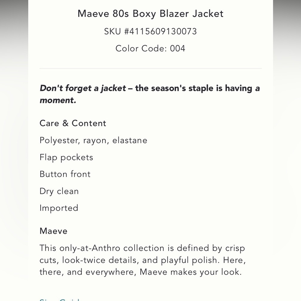 NWT Anthropologie Maeve 80 s boxy blazer jacket - Picture 6 of 10
